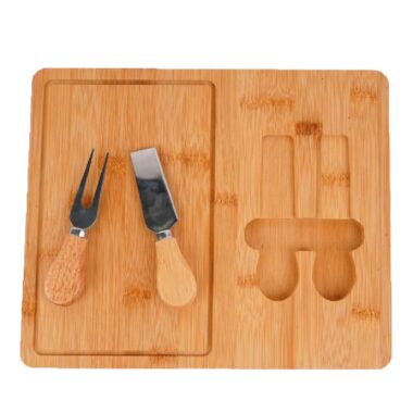 Tabla para Quesos en Madera Bamboo+Set de Utensilios  | SaviHome