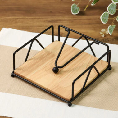 Servilletero de Metal con Madera | SaviHome