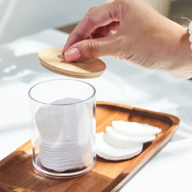 Organizador Acrílico Small con Tapa de Bambú