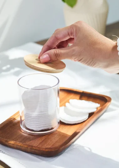Organizador Acrílico Small con Tapa de Bambú
