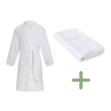 PACK N1 "TE AMO MAMÁ" Bata de Baño Gofre 100% Algodón + Toalla de mano Kapricho