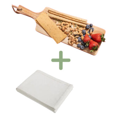PACK N3 "TE AMO MAMÁ" Tabla de Madera para Quesos + Mantel de Mesa Lavender 100% Algodón